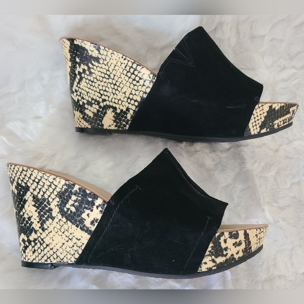 Vintage Nine West - Snake Skin Wedge Heel Sandal, Sz 9.5M